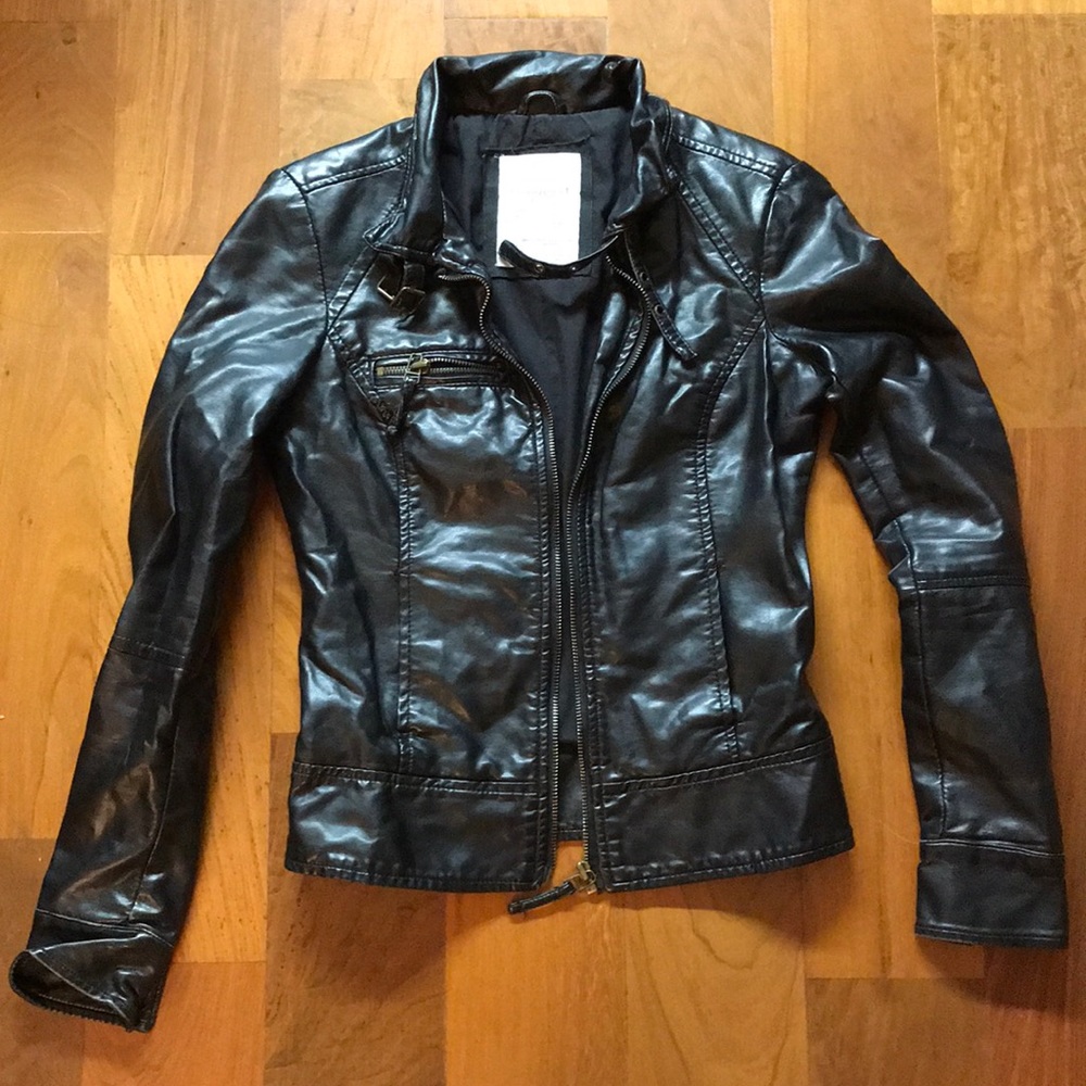 Black leather jacket